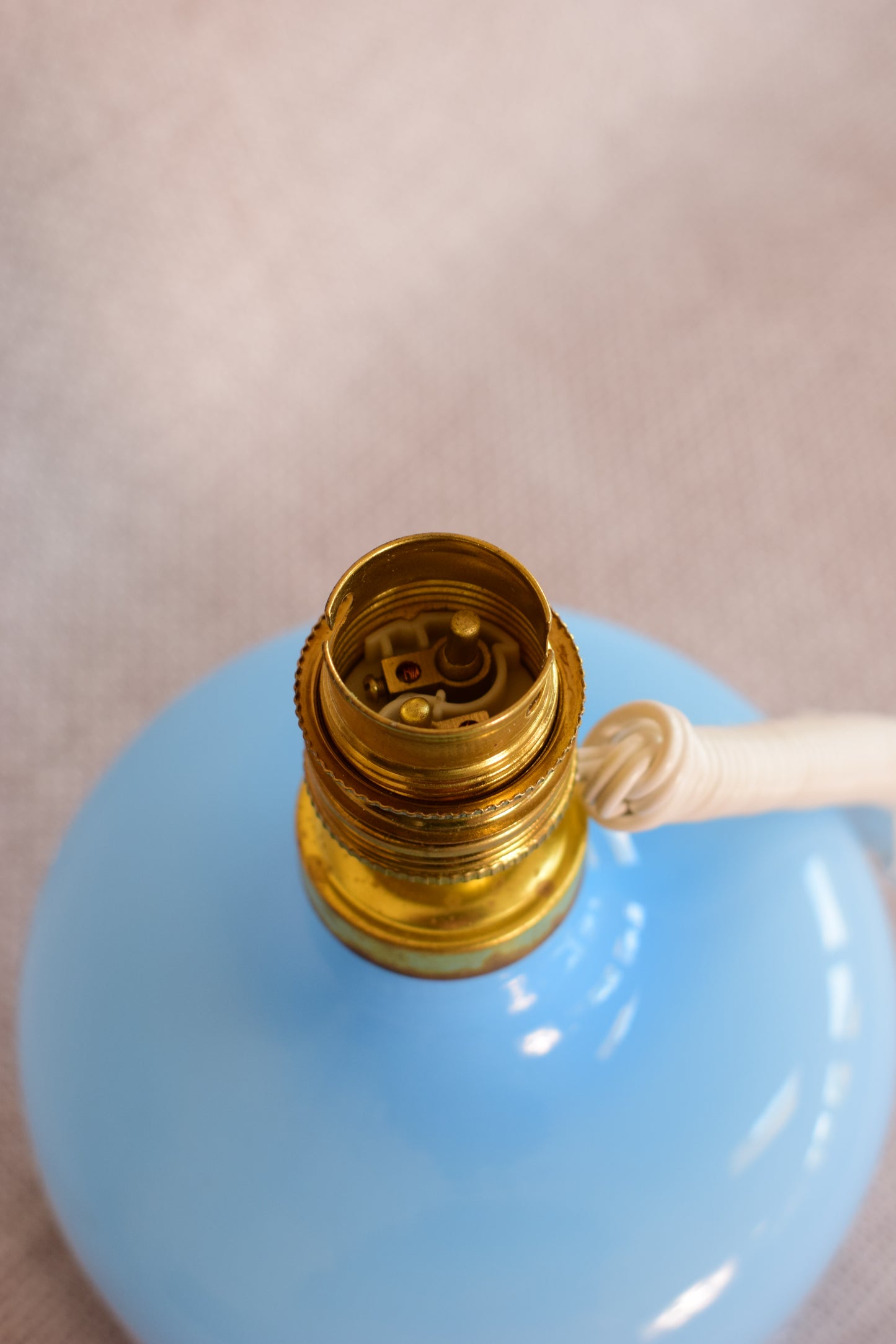 Blue Milky Glass Table Lamp