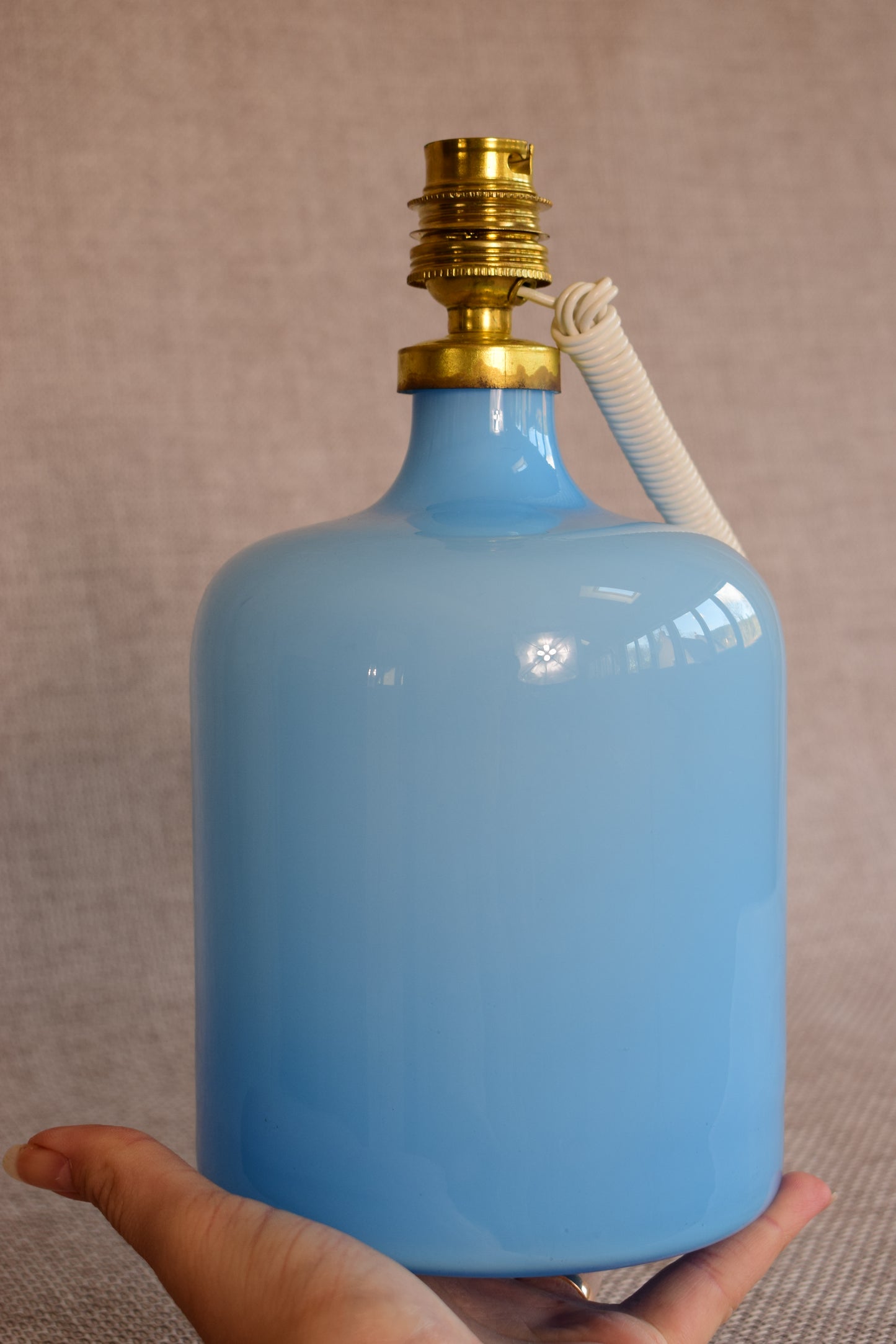 Blue Milky Glass Table Lamp