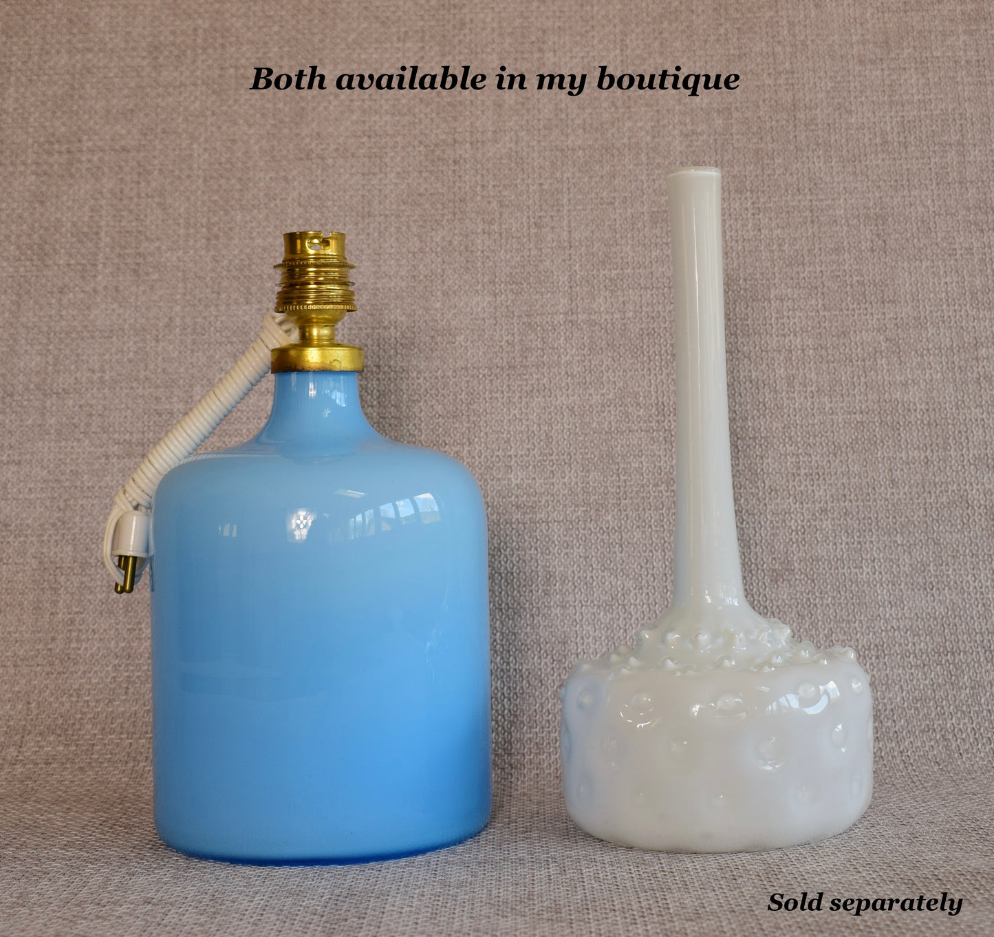Blue Milky Glass Table Lamp