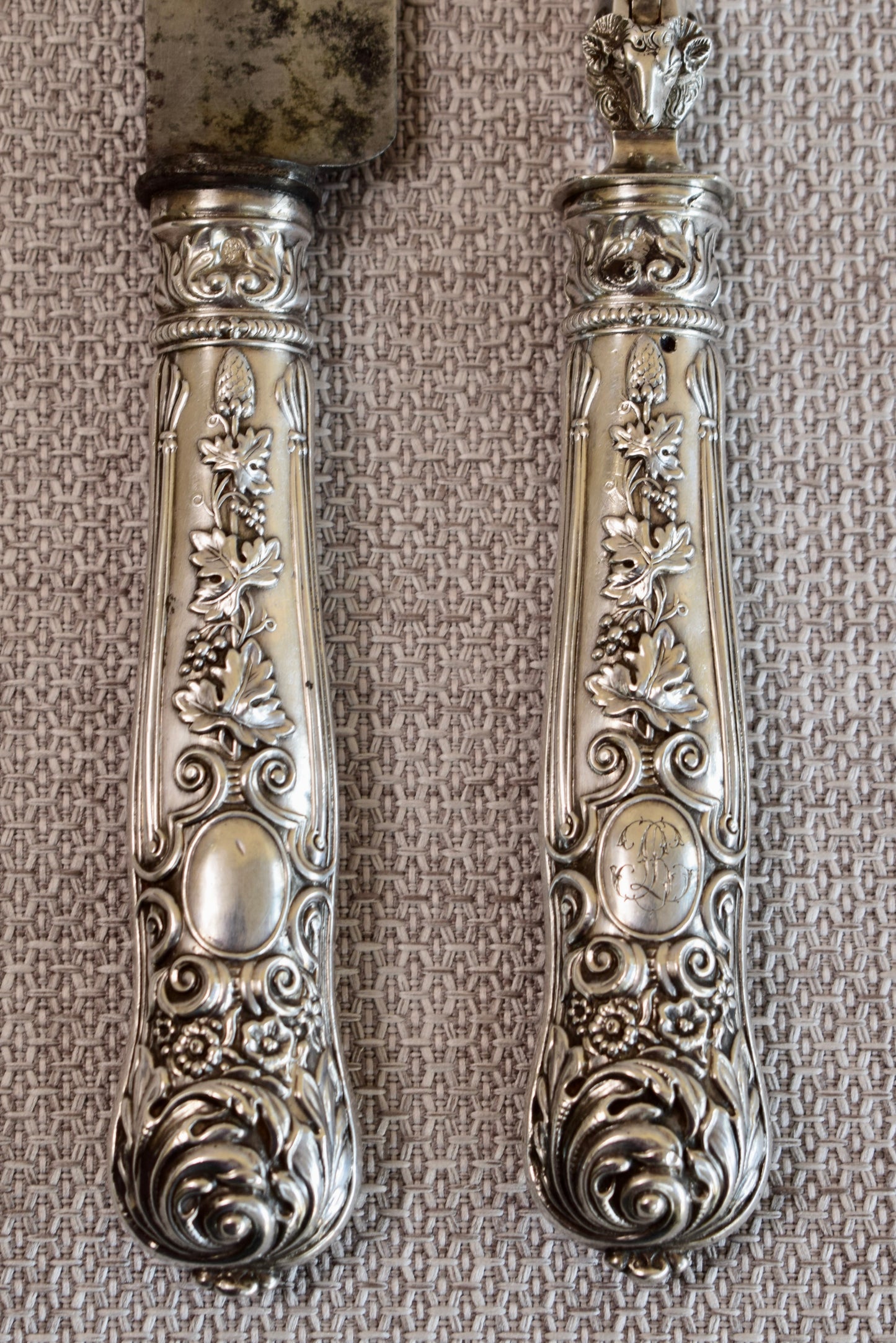 RARE 2pc Silver Carving Set by GILLOT