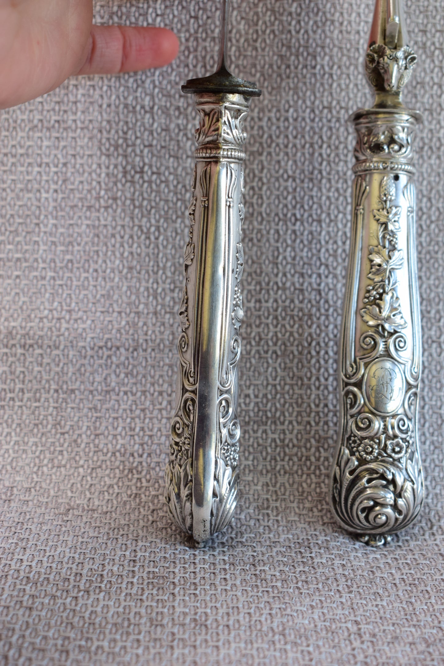 RARE 2pc Silver Carving Set by GILLOT