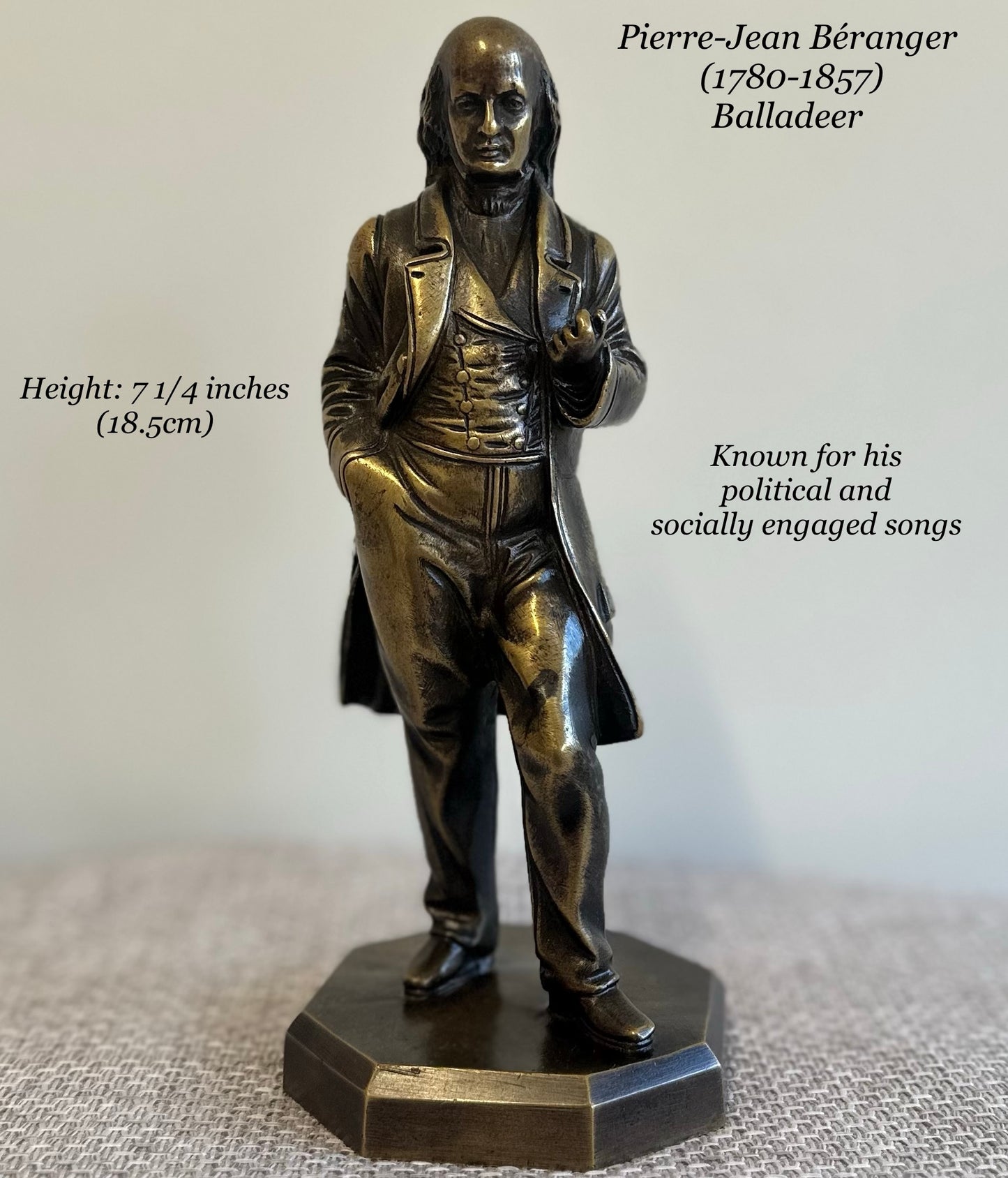 Pierre Jean Beranger Balladeer Statue