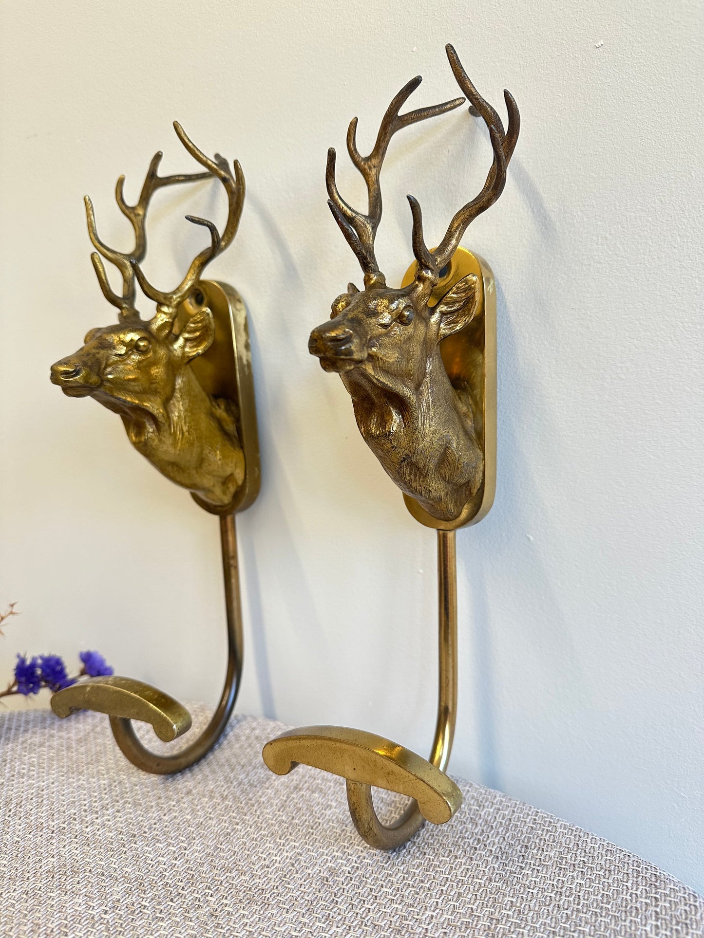 RARE Stag Bronze Wall Coat Hook