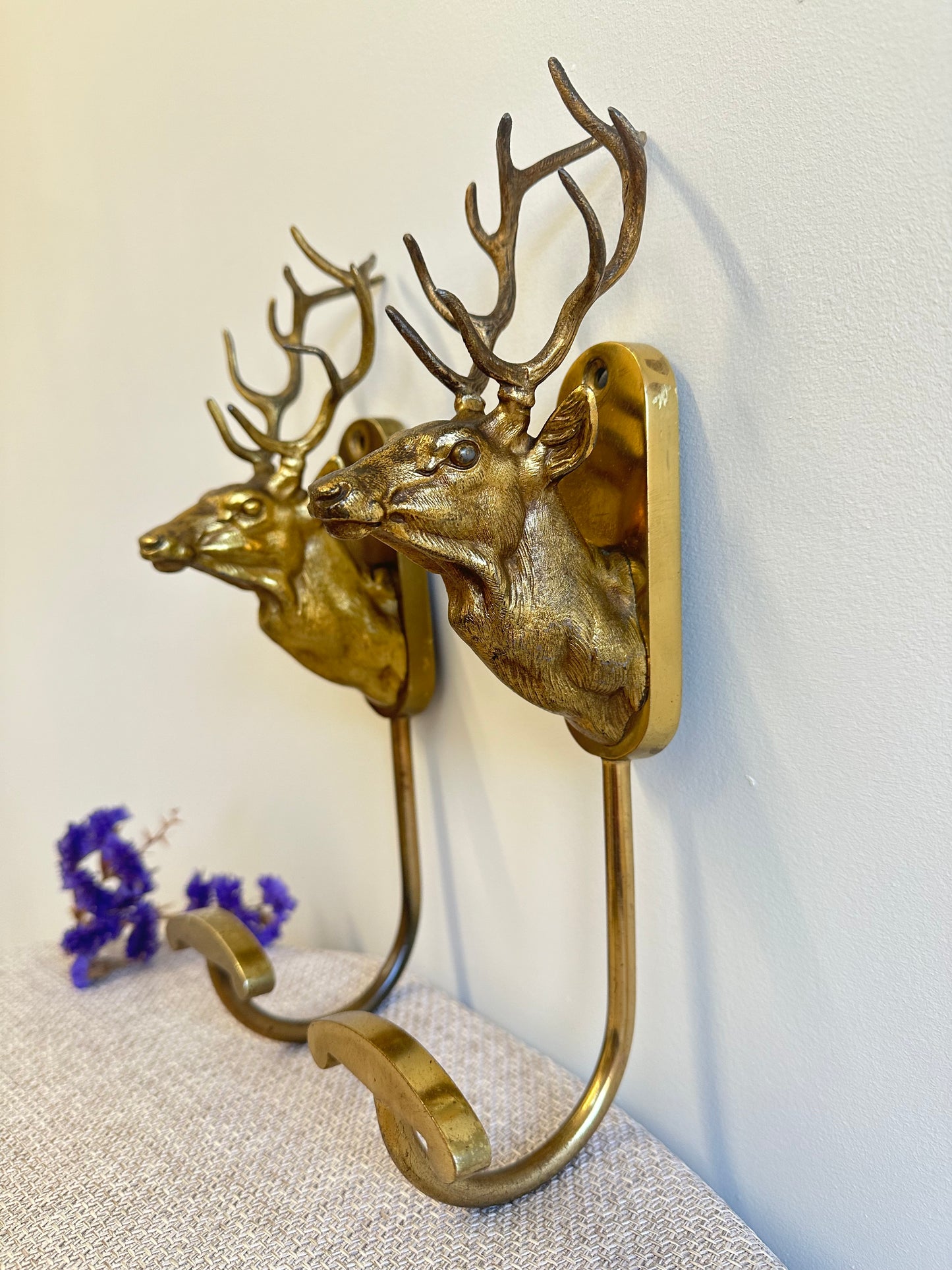 RARE Stag Bronze Wall Coat Hook