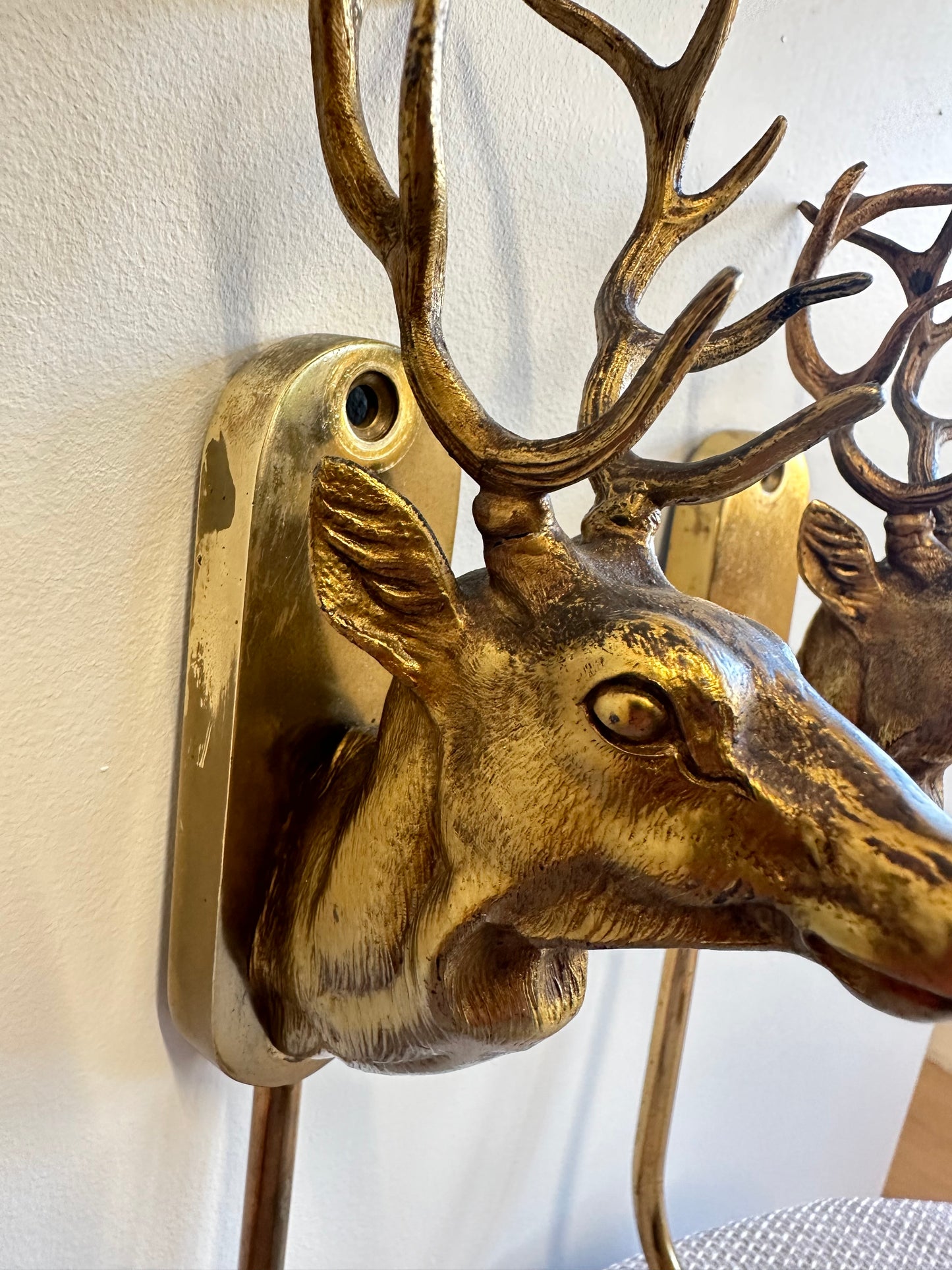 RARE Stag Bronze Wall Coat Hook