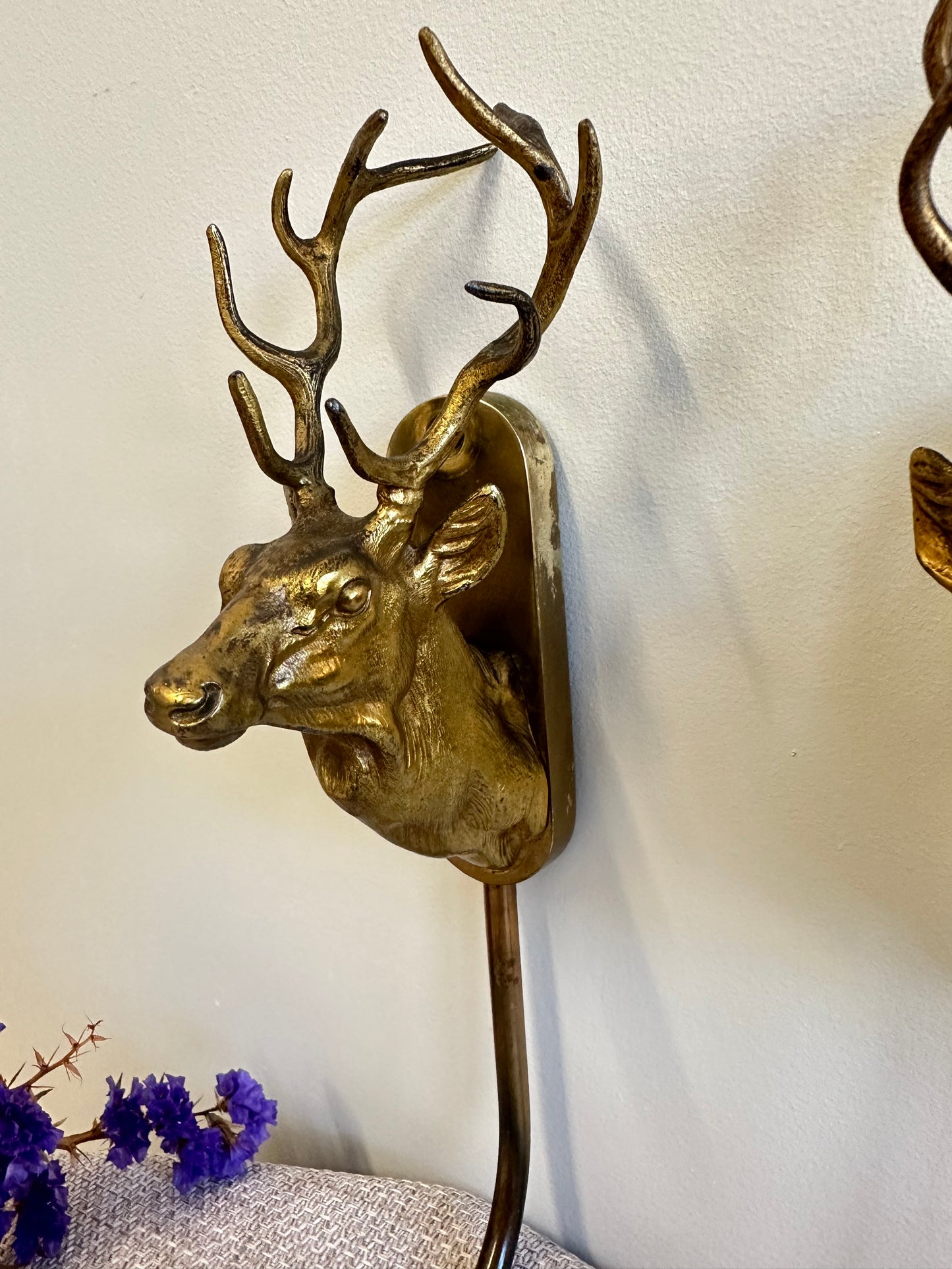 RARE Stag Bronze Wall Coat Hook