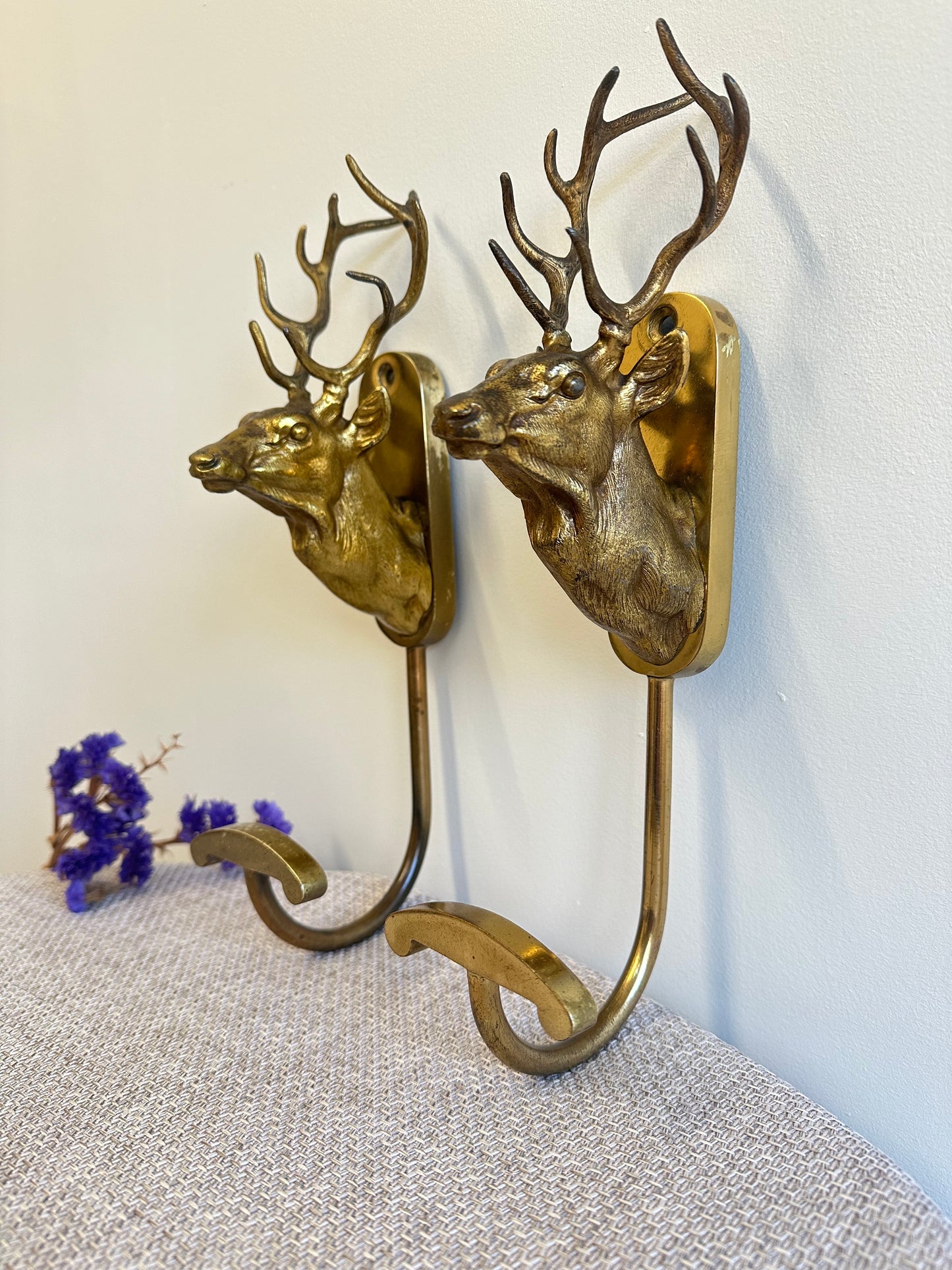 RARE Stag Bronze Wall Coat Hook
