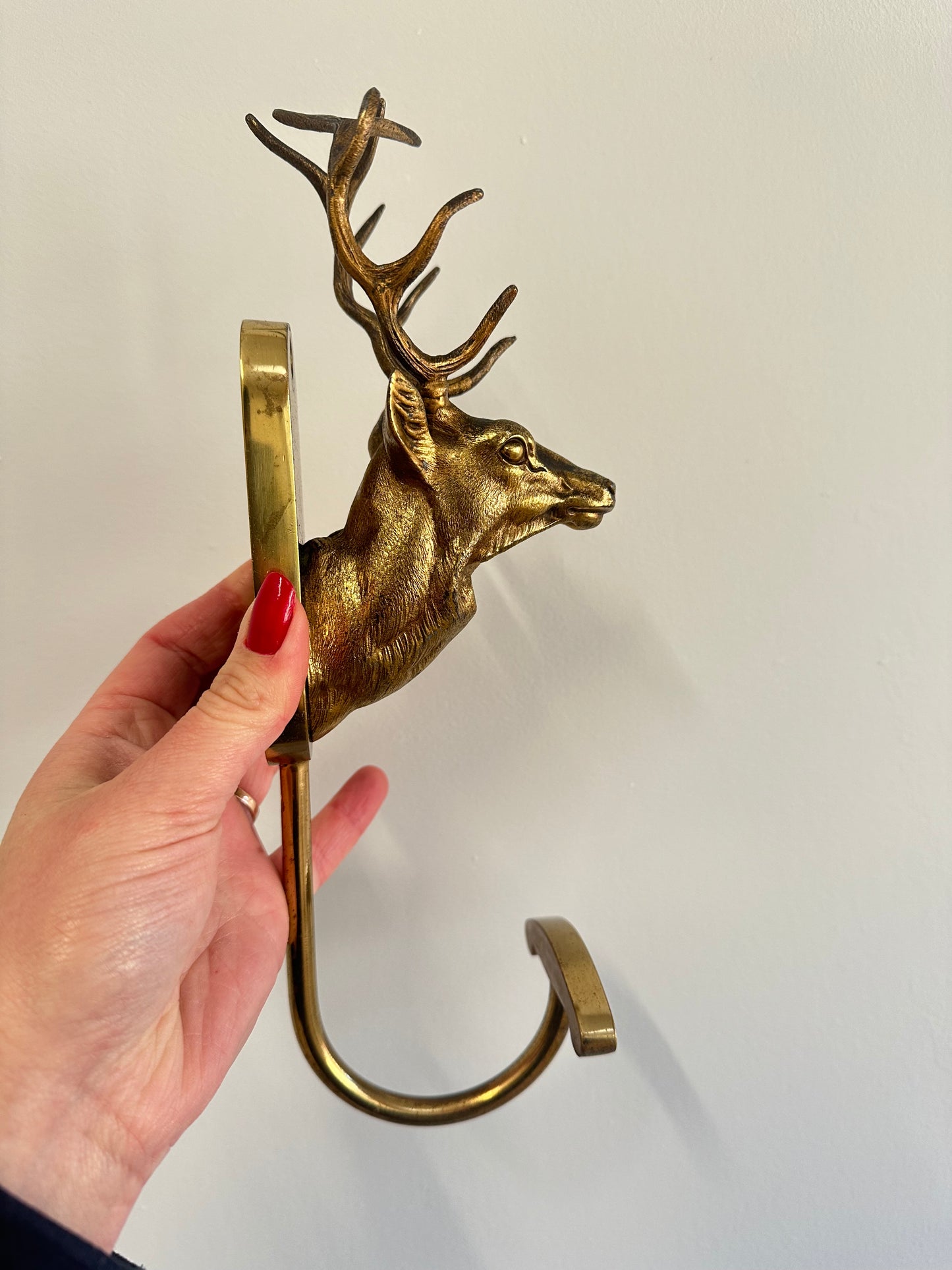 RARE Stag Bronze Wall Coat Hook