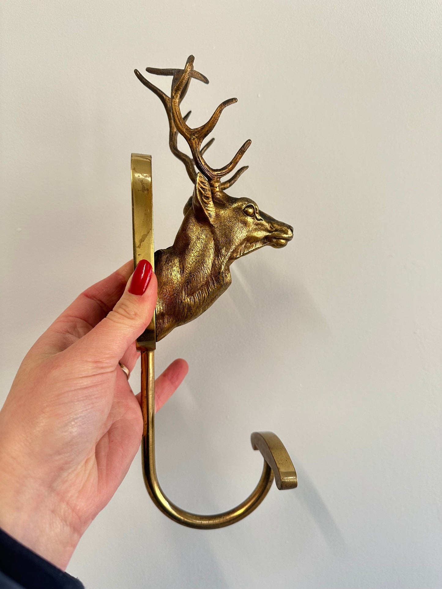 RARE Stag Bronze Wall Coat Hook