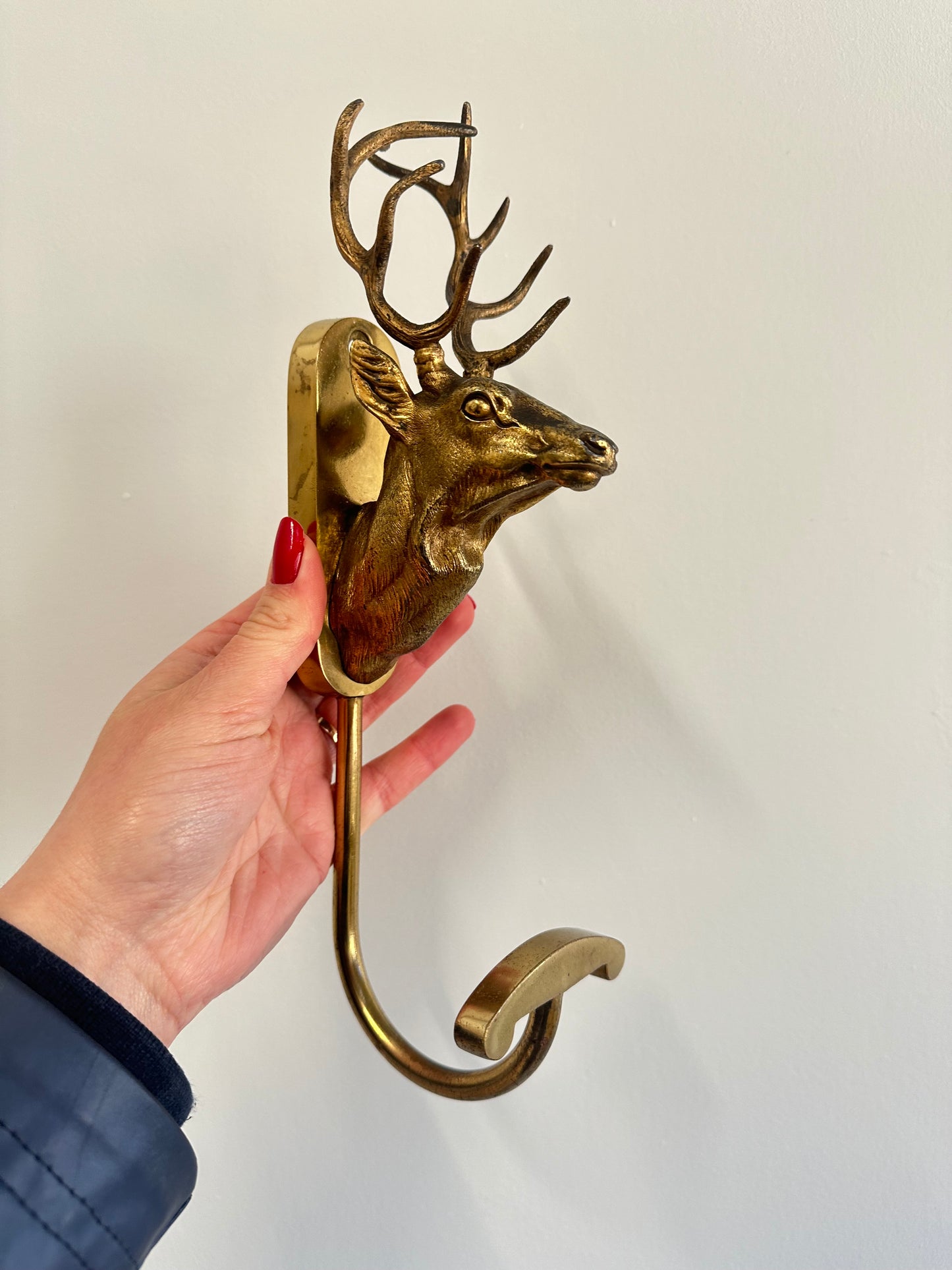 RARE Stag Bronze Wall Coat Hook