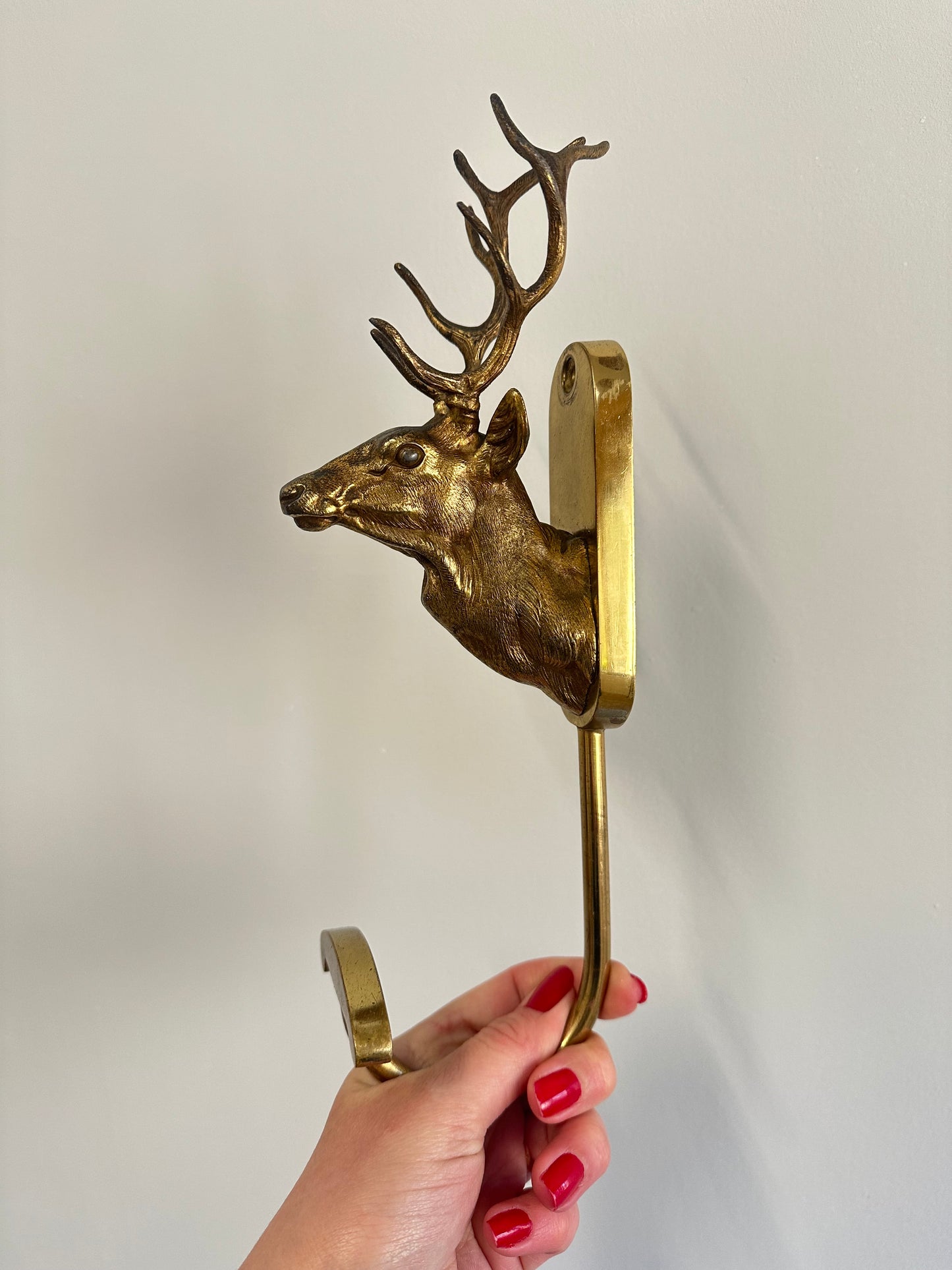 RARE Stag Bronze Wall Coat Hook