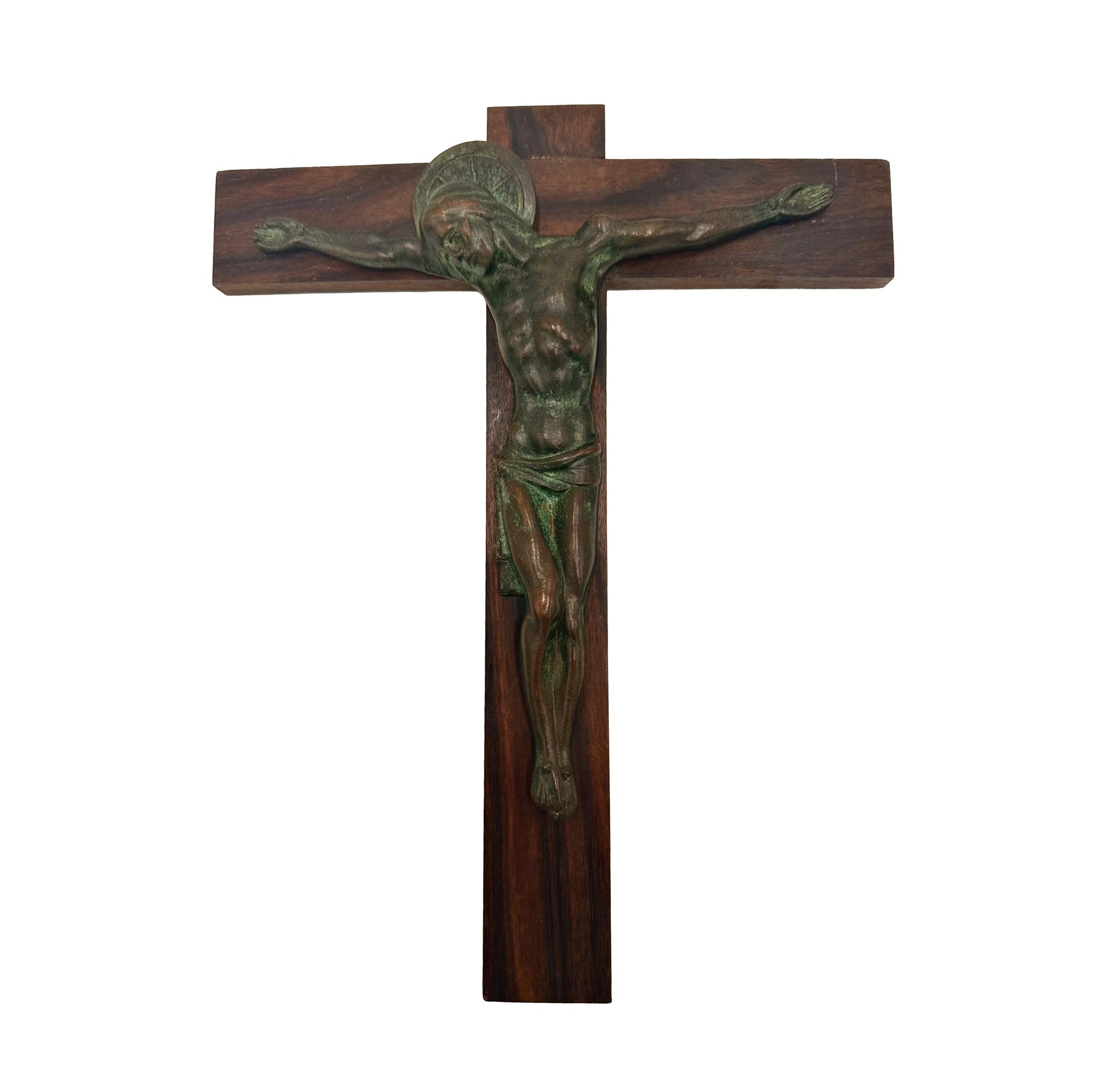 Green Bronze Wall Crucifix
