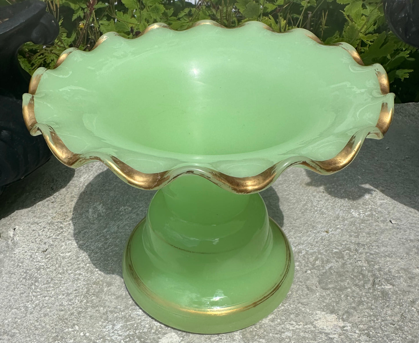 1800's Green Opaline Vase