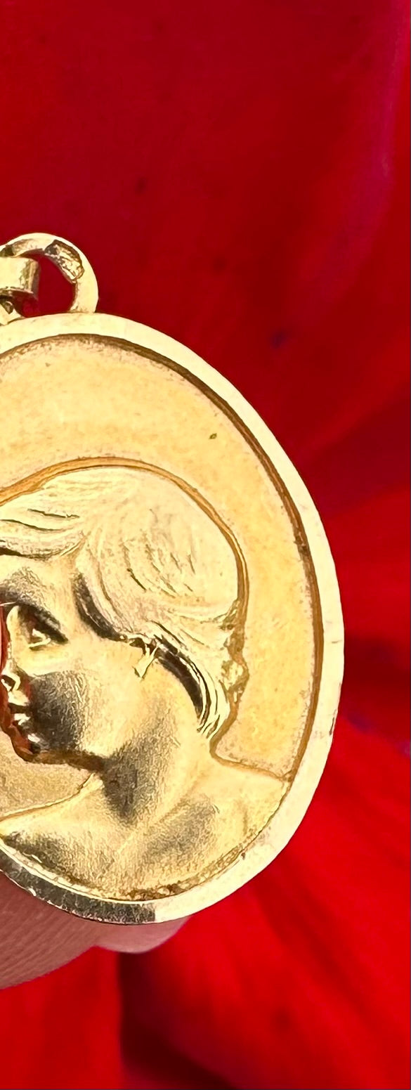 18K Gold Baptism Medal