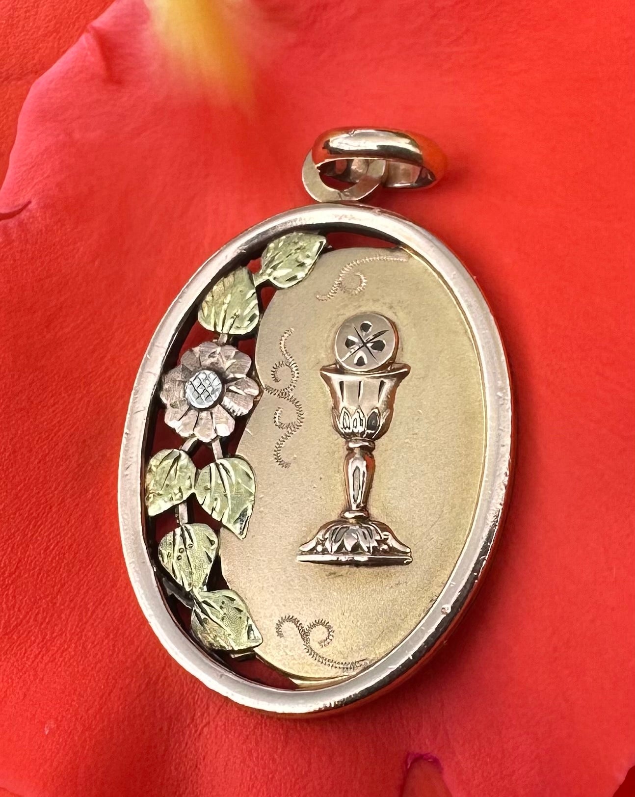Three Gold Chalice Pendant