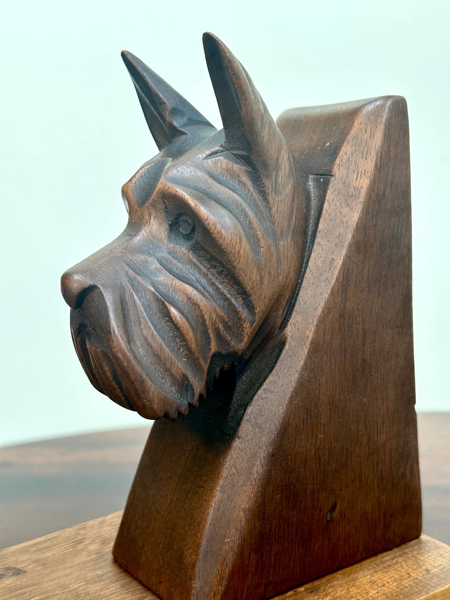 Art Deco Scottish Terrier Wooden Bookends