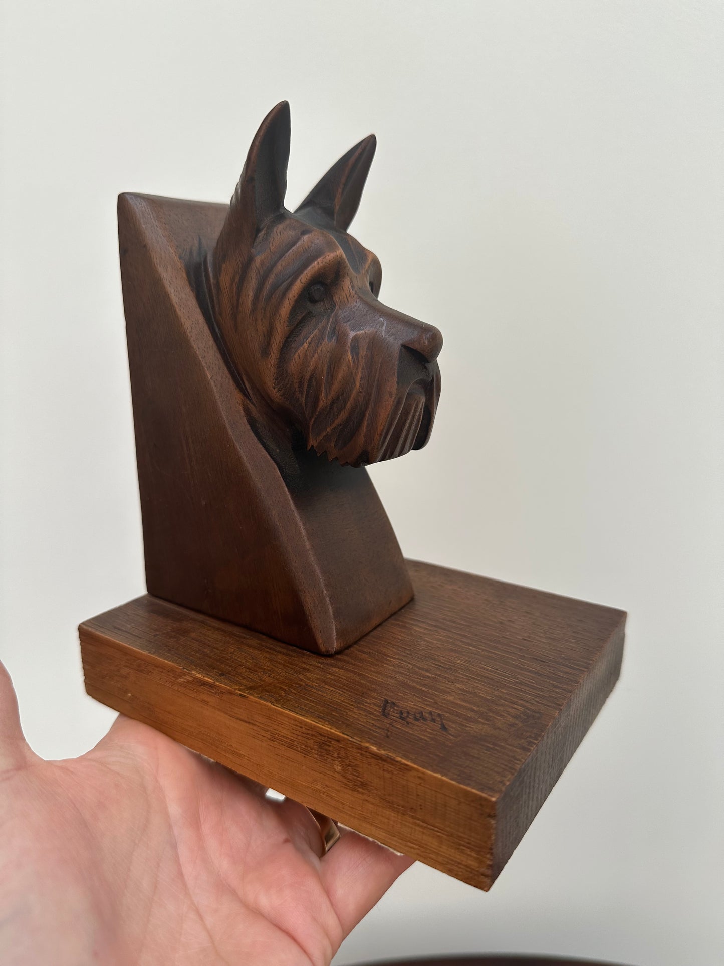 Art Deco Scottish Terrier Wooden Bookends