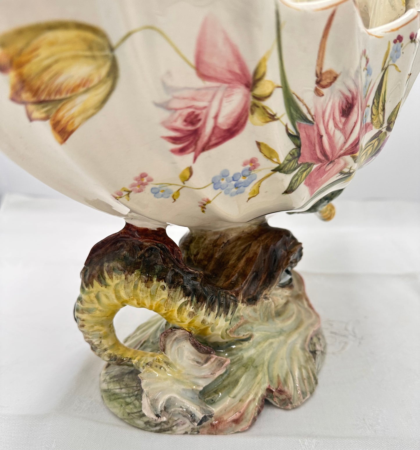 Centre de Table en Majolique Italienne Nove Poisson Sirène