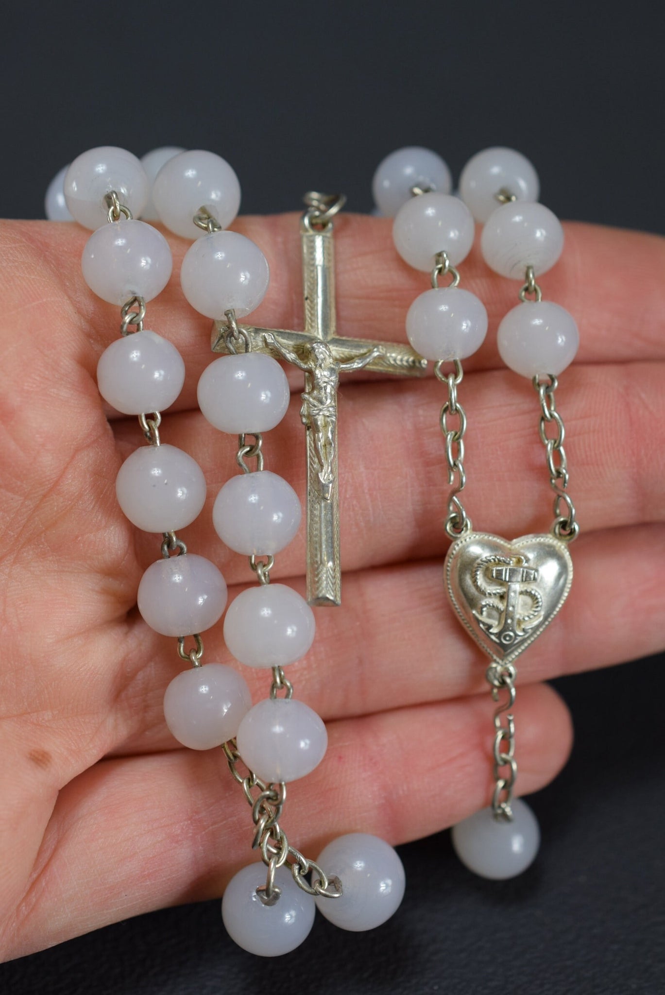 Milk Glass Rosary