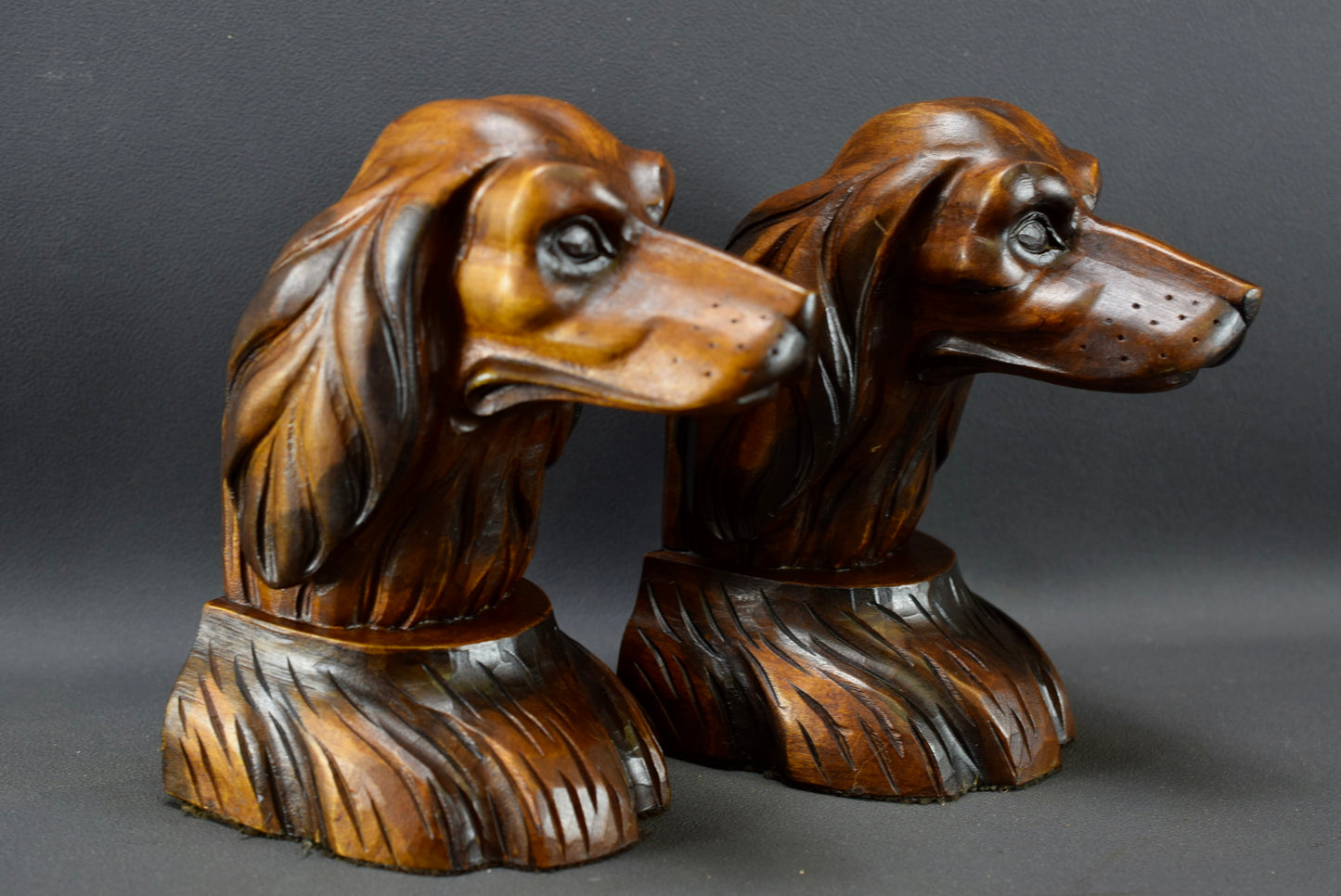 Wood Dog Bookends