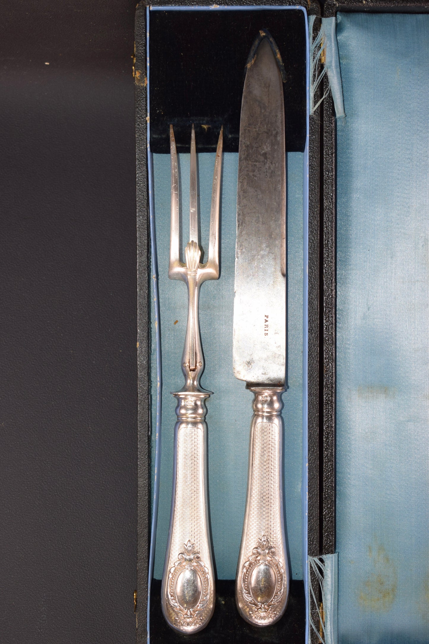 Guilloche silver Carving Set