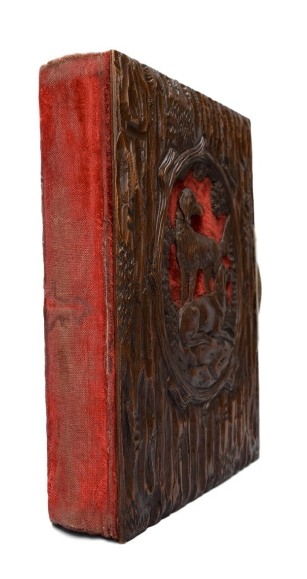 French Antique Black Forest Hand Carved Cover Photograph Album - Charmantiques