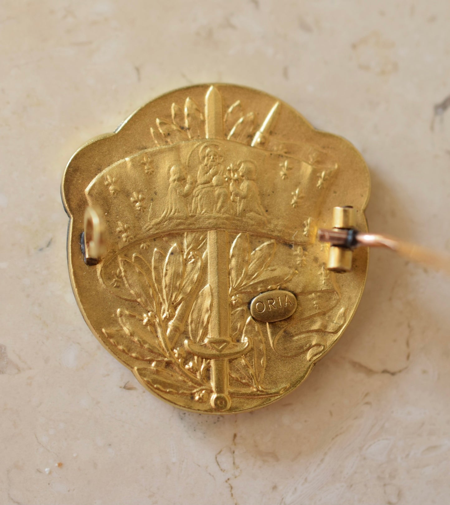 Gold St Joan of Arc Brooch