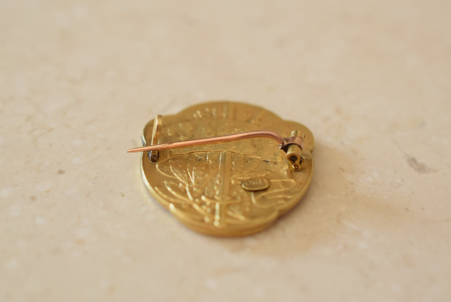 Gold St Joan of Arc Brooch
