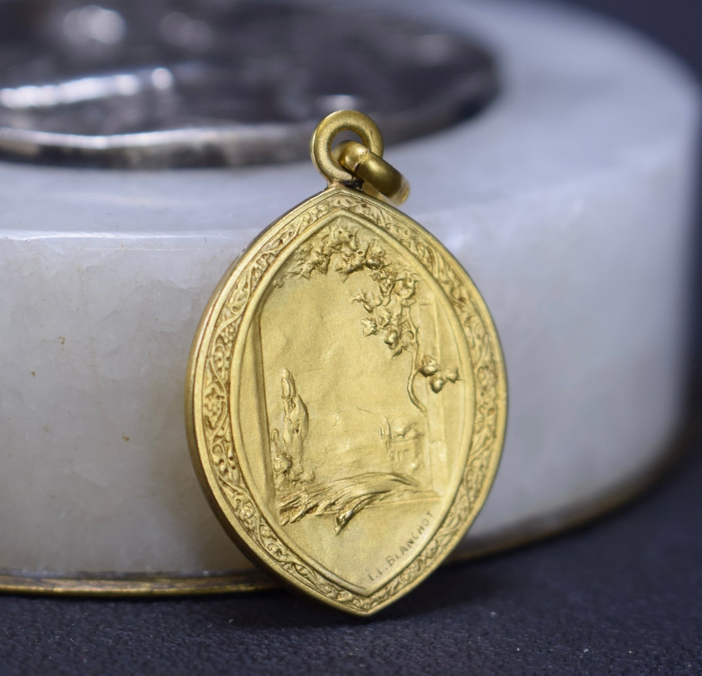 Gold Filled Jesus Garden Medal Pendant Murat Vintage