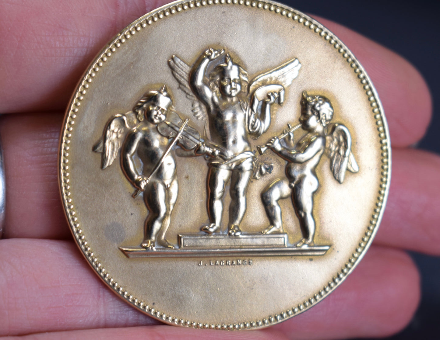 Angels Musicians Bronze Brooch by Lagrange
