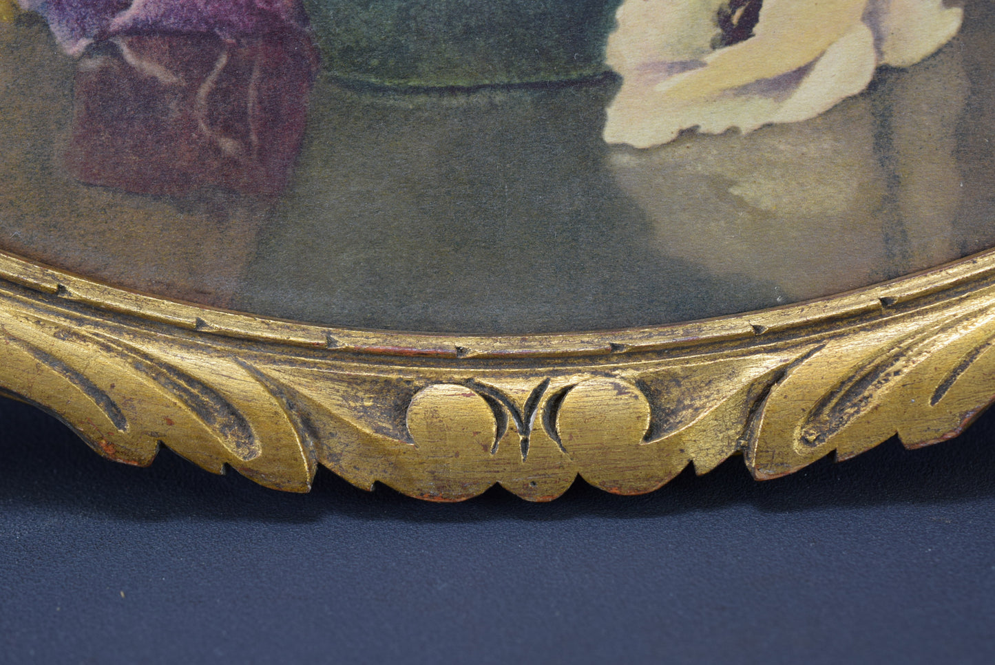 Art Deco oval wood frame