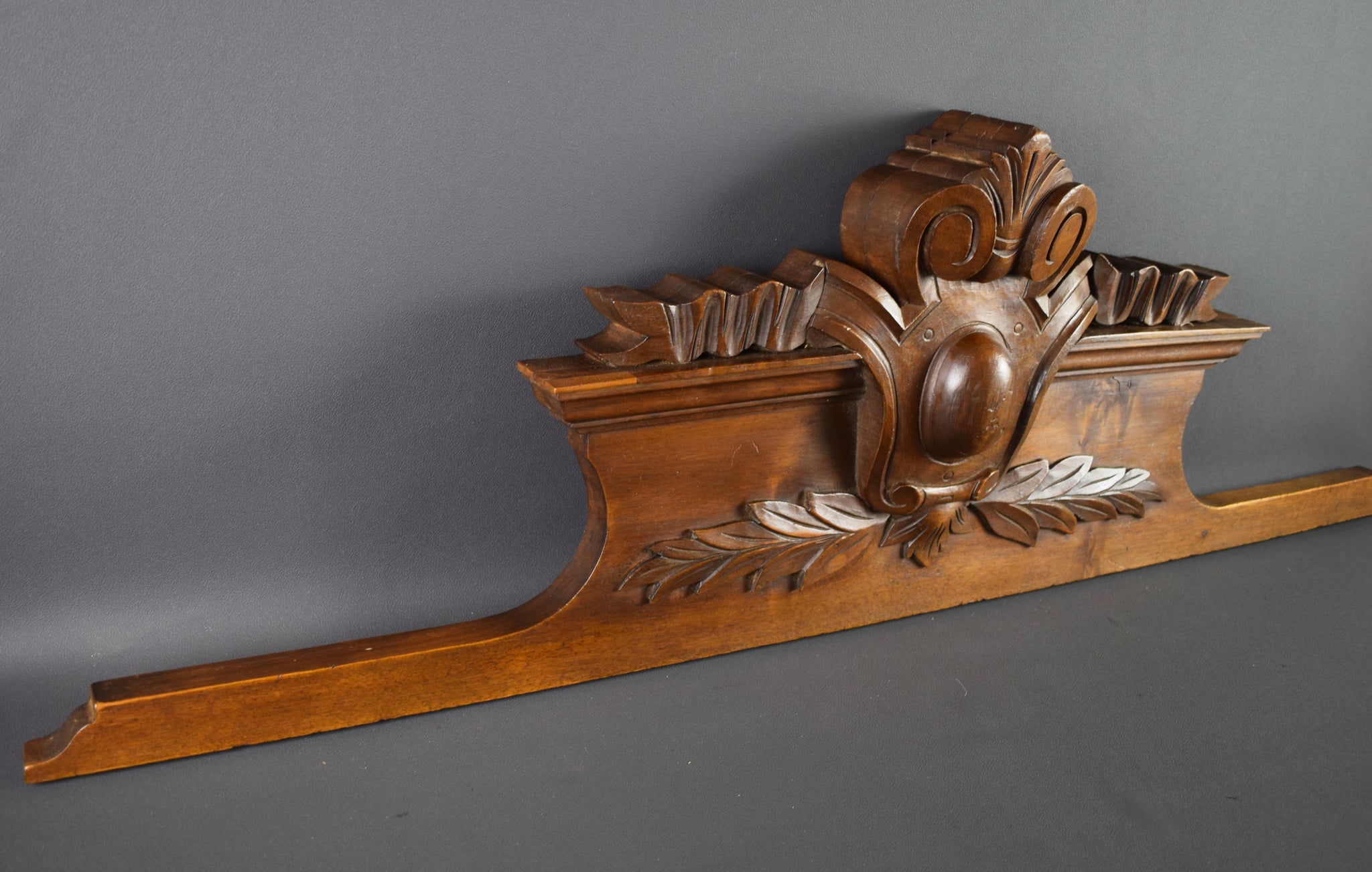 Antique French Carved Wood Pediment - Antique Architectural Salvage Furniture - Above Door Decor - Louis XVI style