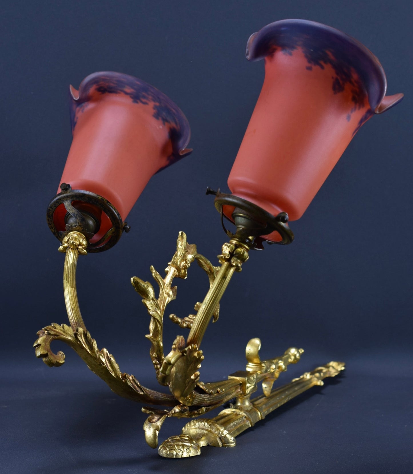 Large Twin Bronze Wall Sconce