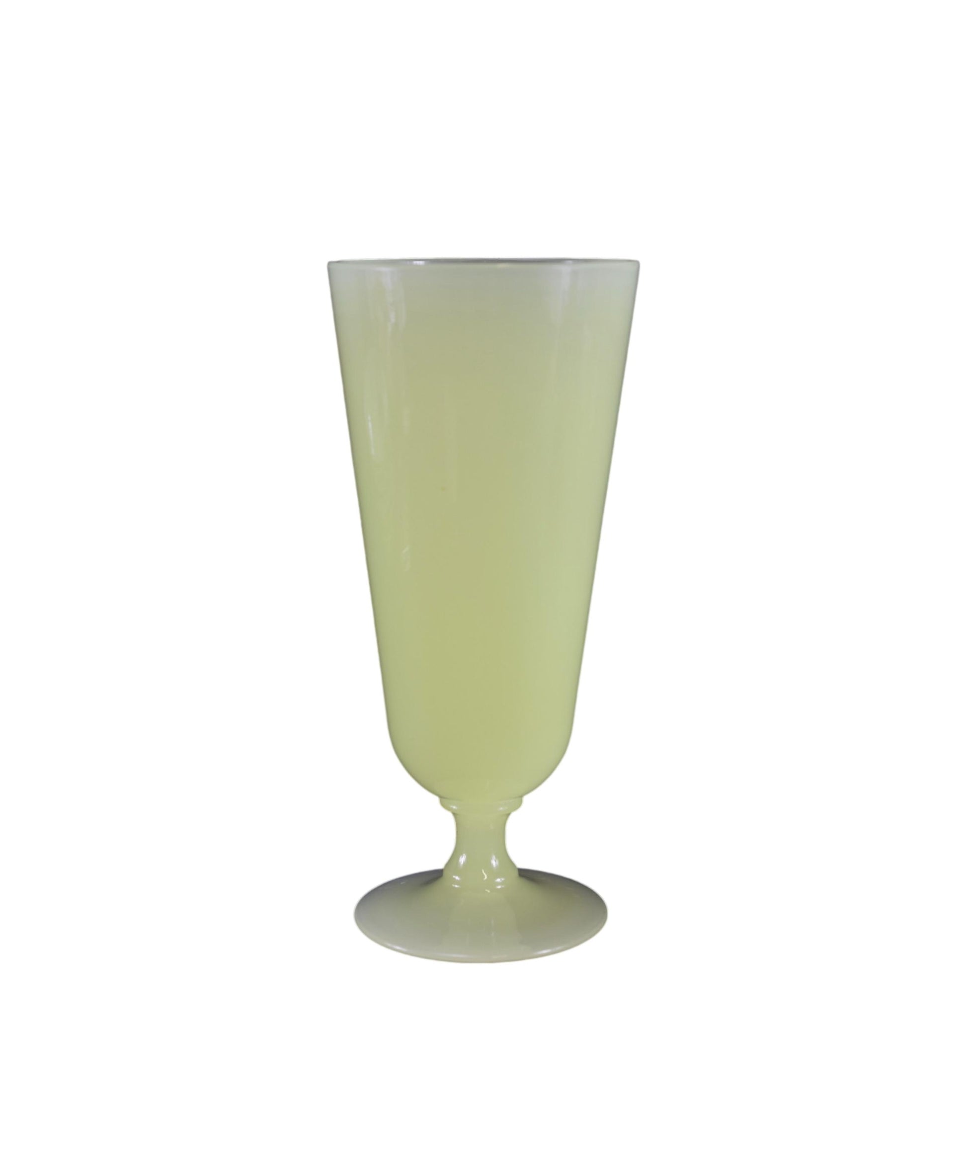 Uranium Vaseline Opaline Vase Yellow Milk Glass