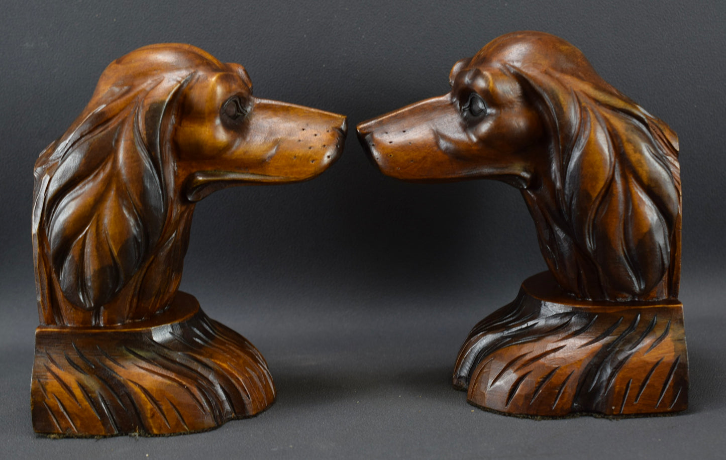 Wood Dog Bookends