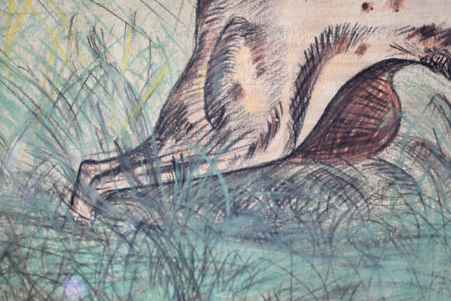 Portrait de chien de chasse pastel