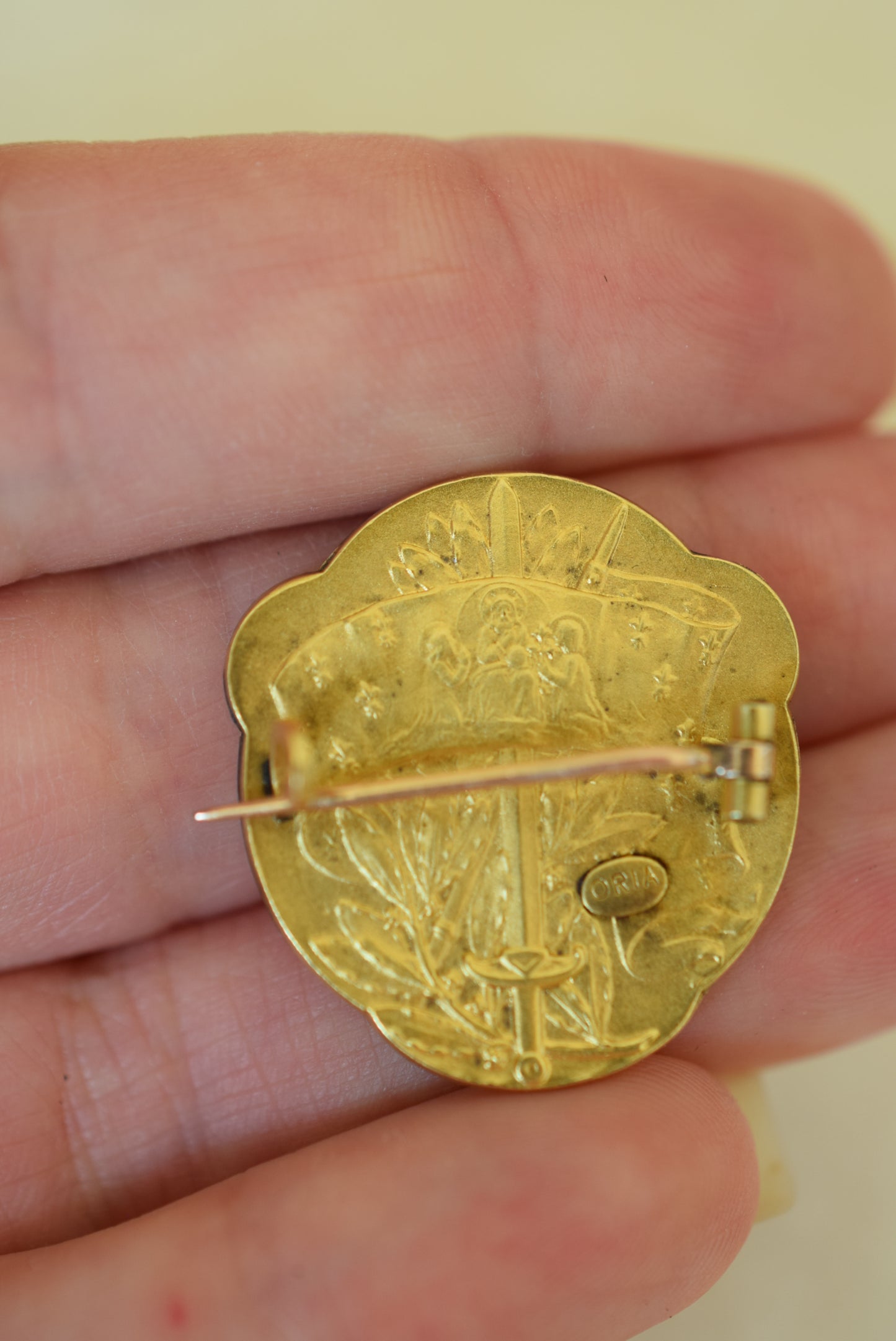 Gold St Joan of Arc Brooch