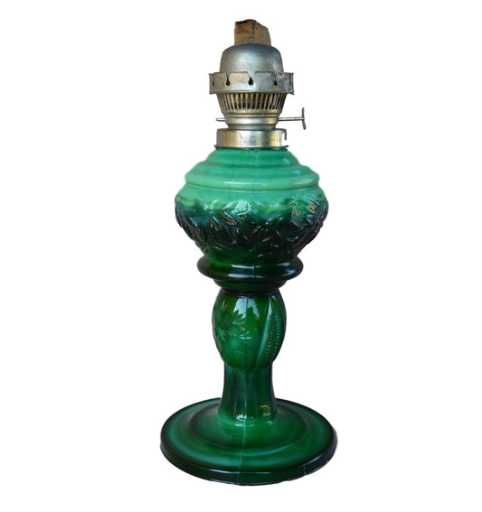 Hoffman Green Opaline Lamp - Charmantiques