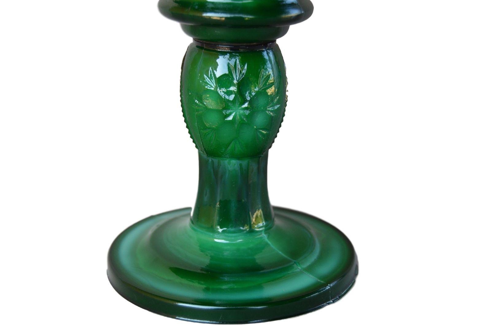 Hoffman Green Opaline Lamp - Charmantiques