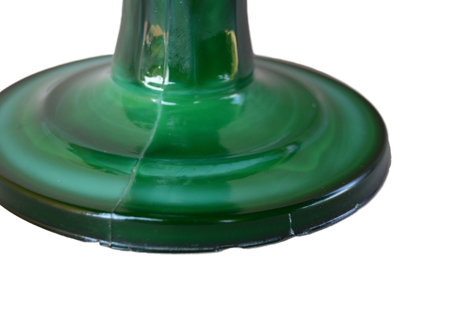 Hoffman Green Opaline Lamp - Charmantiques
