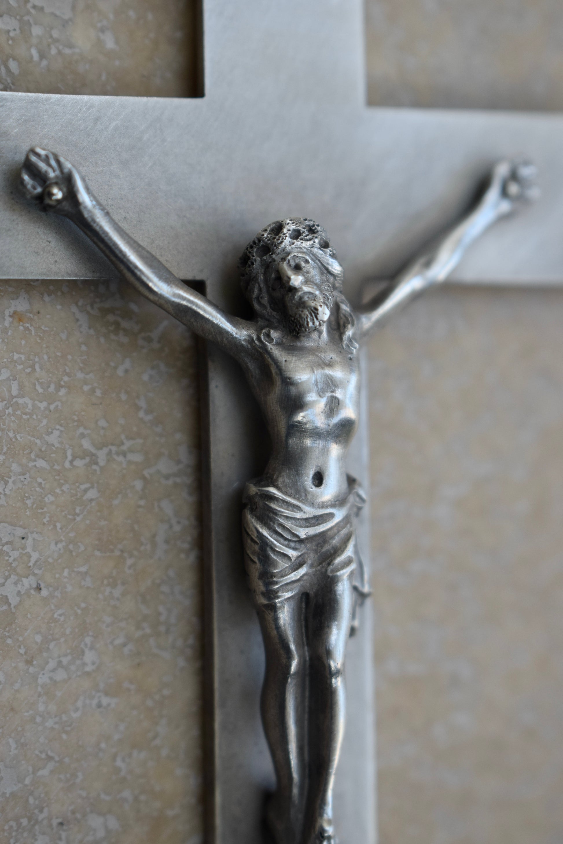 4" Sterling Silver Pectoral Cross Pendant Crucifix