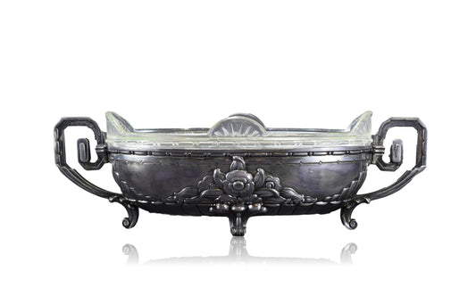Art Deco Centerpiece Jardiniere With Glass Liner Small Cache Pot Dilecta