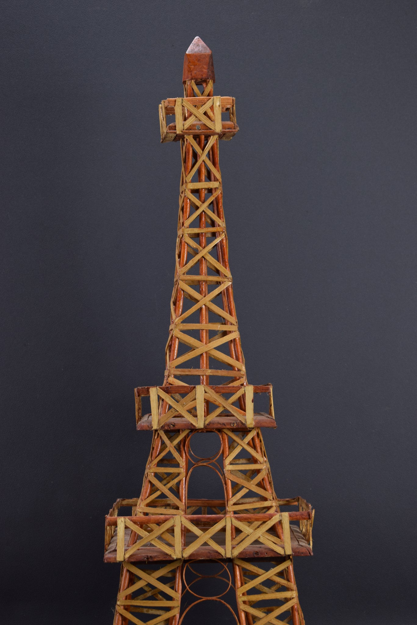 Eiffel Tower Wood Figurine, Souvenir Building Architectural Model, Parisian Landmark, Vintage Eiffel Tower Sculpture Handmade