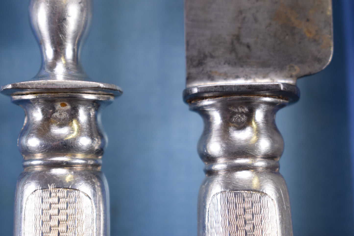 Guilloche silver Carving Set