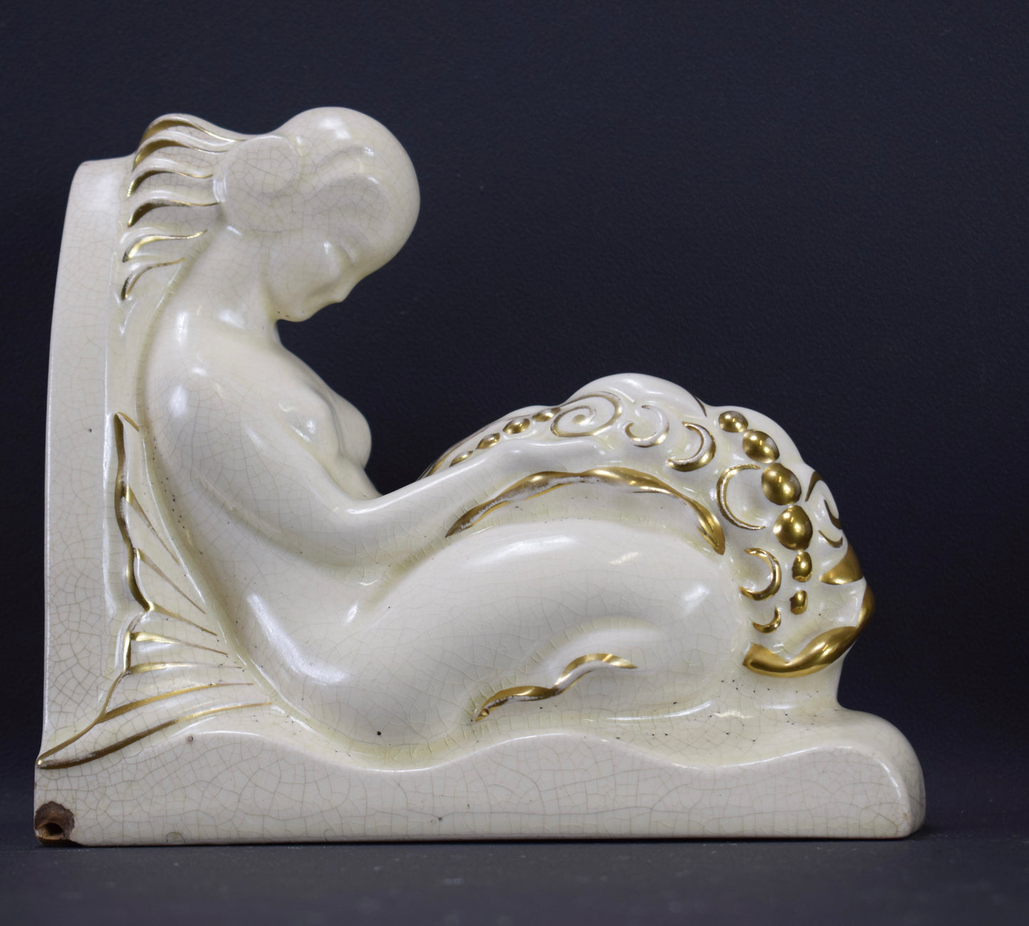 Art Deco Mermaid Bookends Lejan