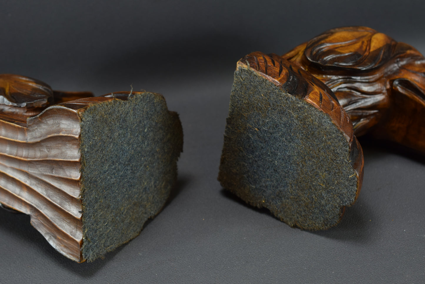 Wood Dog Bookends