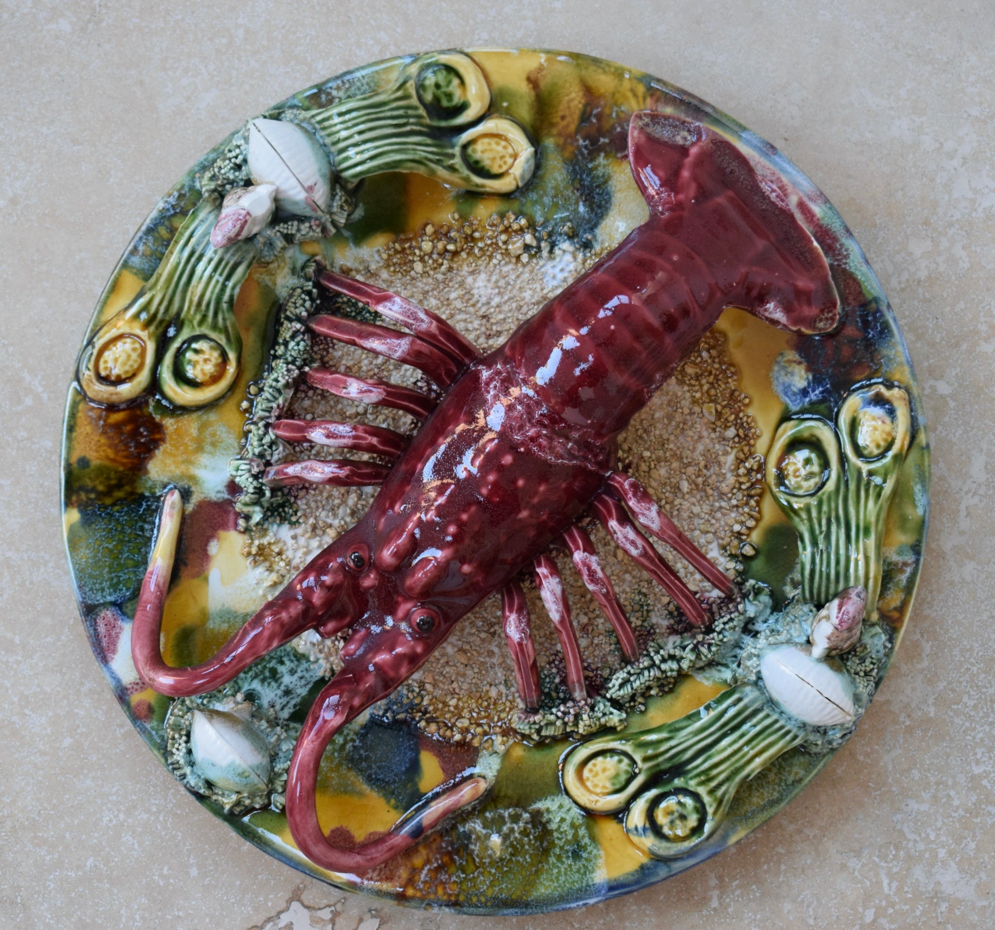 Palissy Style Lobster Wall Plate