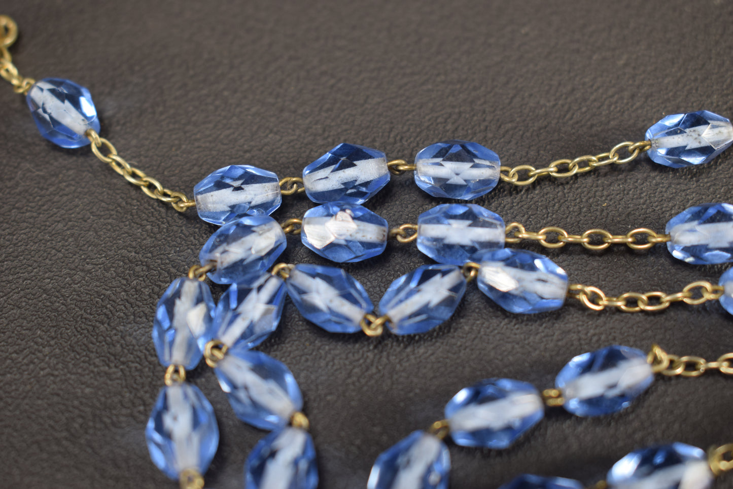 Blue Oval Beads Rosary