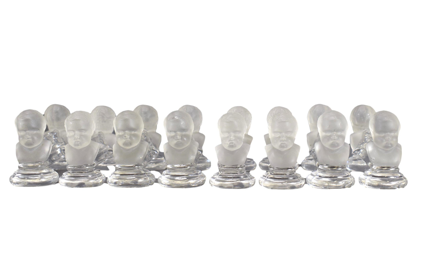Baccarat Crystal Set of 8 Baby Knife Rests Holders Houdon Child