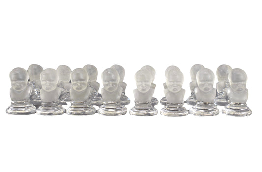 Baccarat Crystal Set of 8 Baby Knife Rests Holders Houdon Child